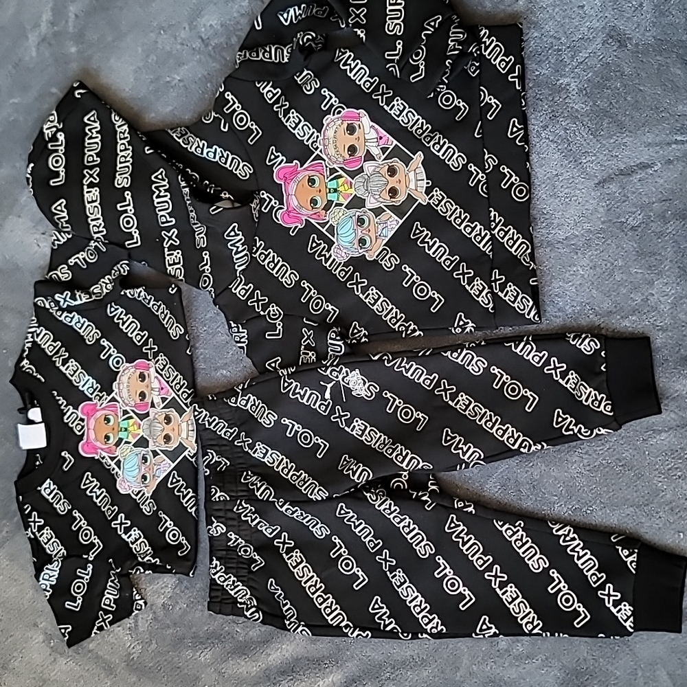 NWT PUMA x L.O.L. Surprise! Toddler Fleece Pullover + Jogger Set *Bonus t-shirt*